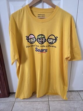 Vintage Sears Promo Shirt -  Yellow - Searsfightscancer.ca - Bright Yellow